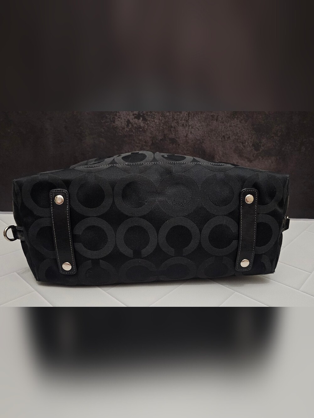 **Coach Madison Sabrina Black Op Art Signature Satchel 12943** - Picture 5 of 14